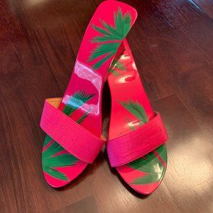 Vintage Blue Dragon Hot Pink Wedges SZ 9